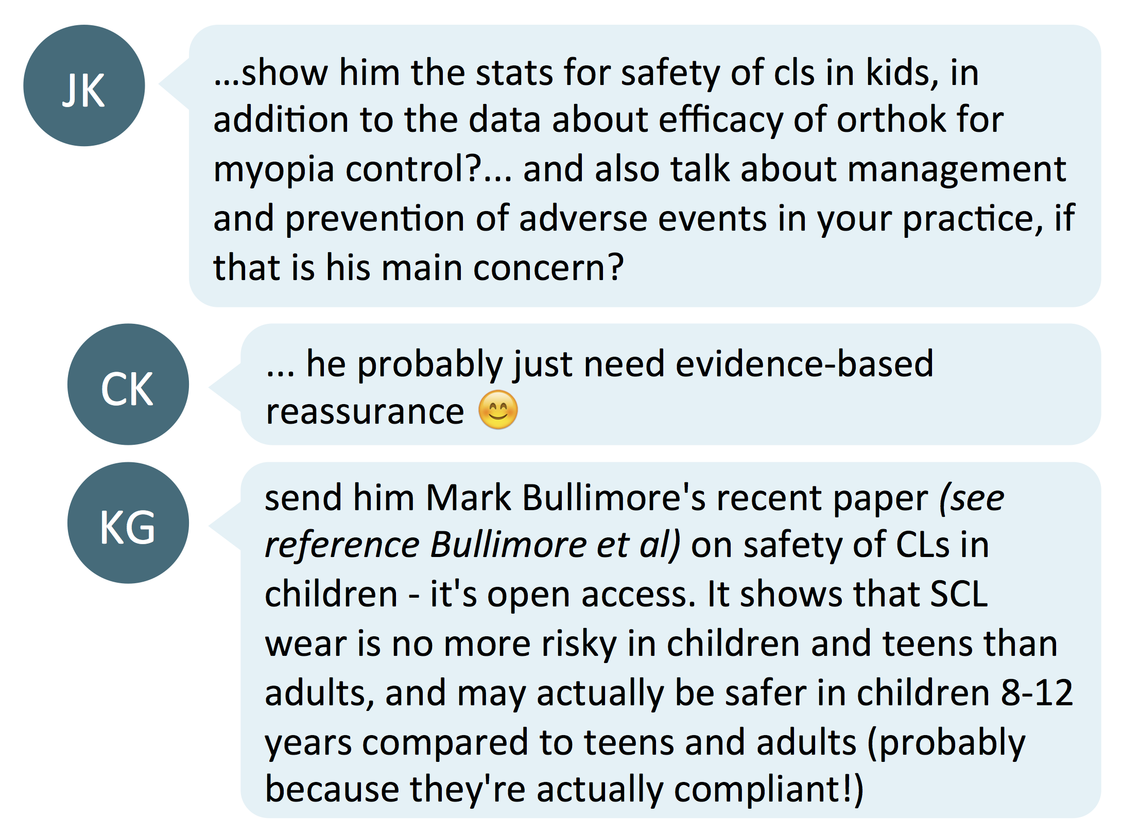 3rd clinical communication ortho k parent