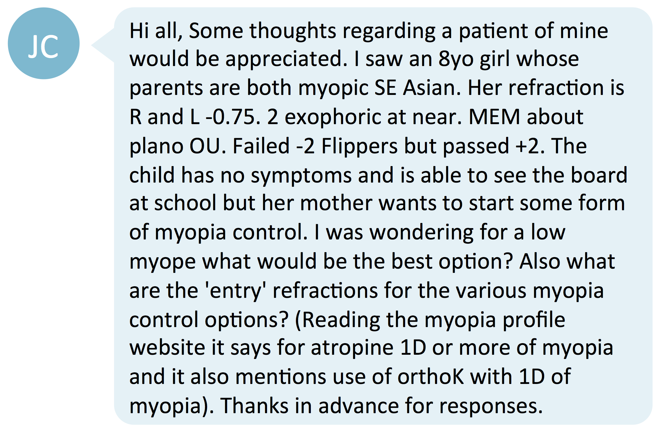 1st treatment for premyope