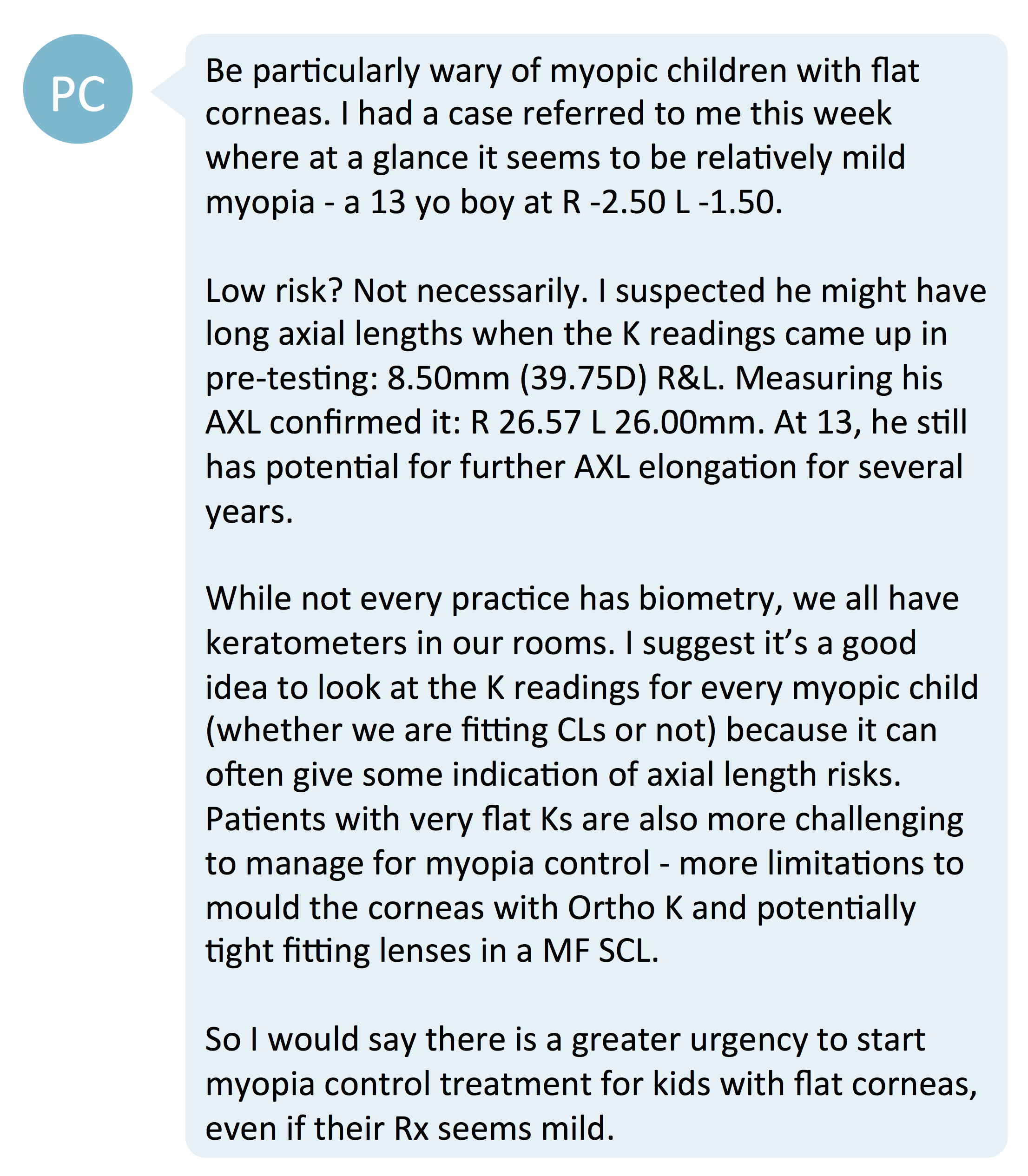 1st flat cornea