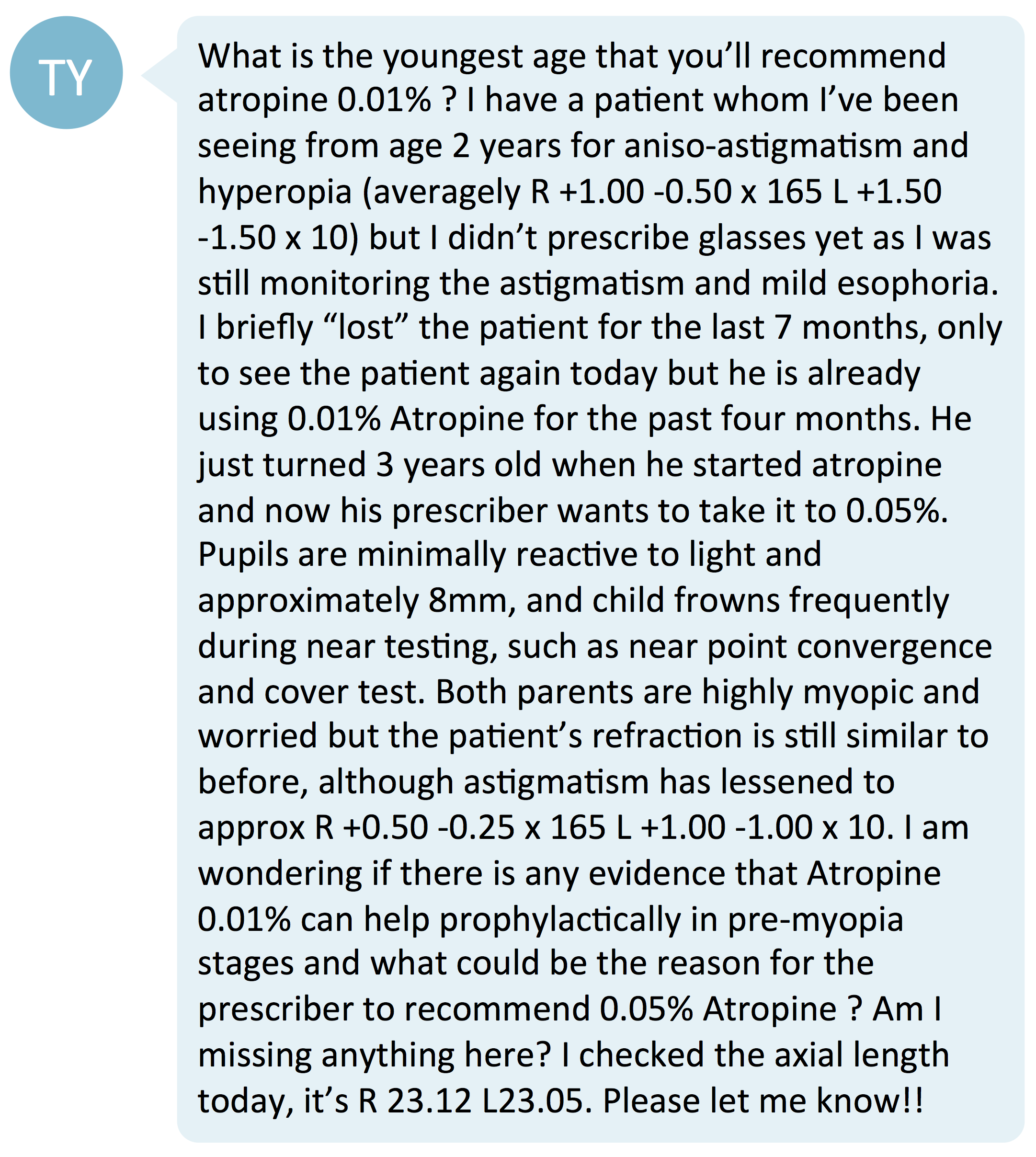 1st youngest age for atropine