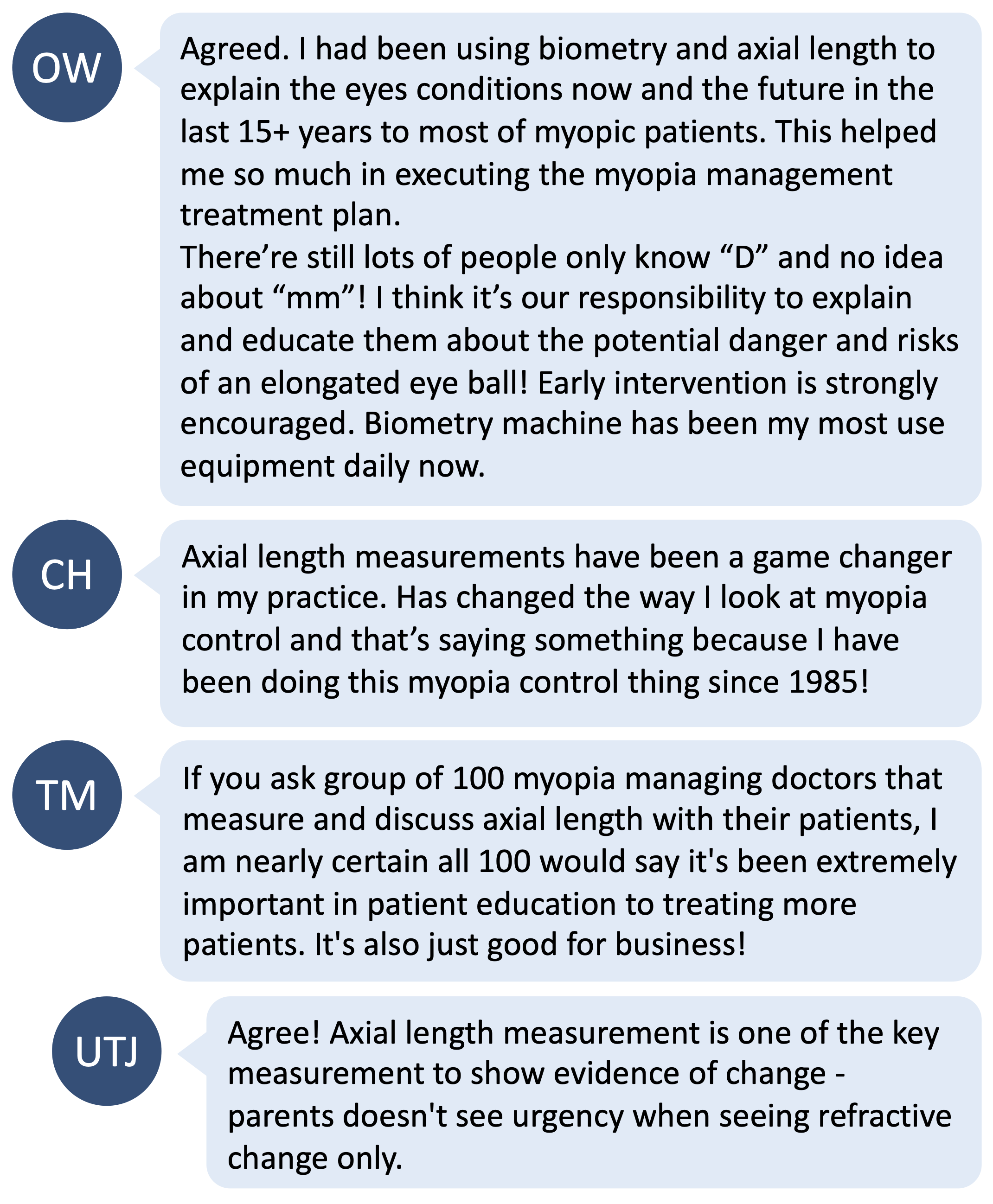 2nd communication with parent about axial length